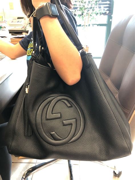 gucci large tote bag black